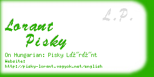 lorant pisky business card